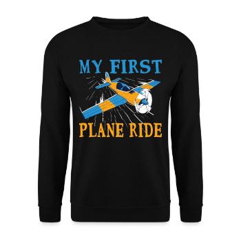 My First Plane Ride 55 - Unisex Pullover - Schwarz - Vorne - Alina (178cm) & Michal (187cm)