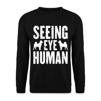 Seeing Eye Human 24 - Unisex Pullover - Schwarz - Vorne - Alina (178cm) & Michal (187cm)