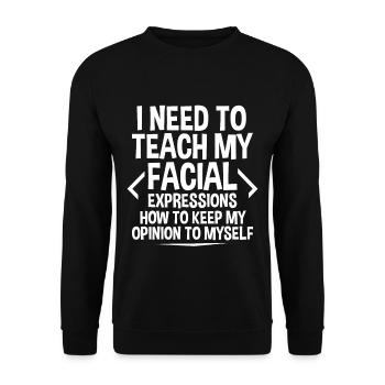 How To Keep My Opinion To Myself - Unisex Pullover - Schwarz - Vorne - Alina (178cm) & Michal (187cm)