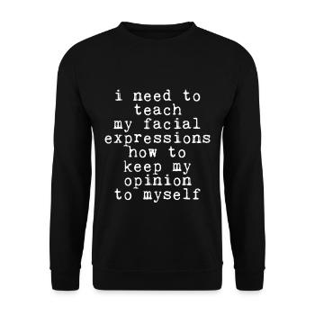 How To Keep My Opinion To Myself 4 - Unisex Pullover - Schwarz - Vorne - Alina (178cm) & Michal (187cm)