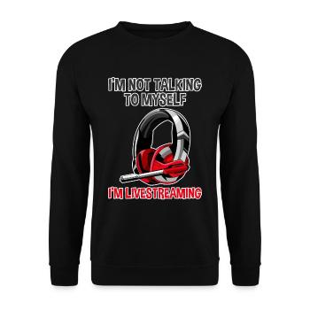 Je ne me parle pas à moi-même, je diffuse en direct 2 - Sweat-shirt Unisexe - noir - Devant - Alina (178cm) & Michal (187cm)