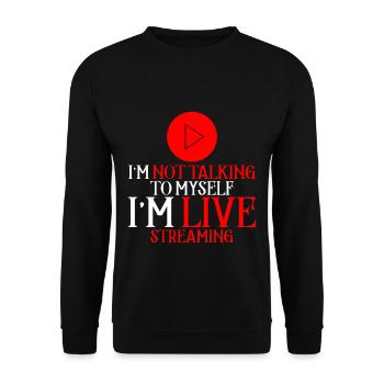 Je ne me parle pas à moi-même, je diffuse en direct 4 - Sweat-shirt Unisexe - noir - Devant - Alina (178cm) & Michal (187cm)