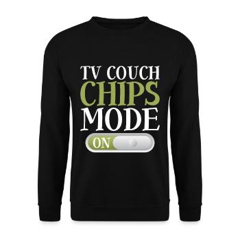 Tv Canapé Chips Mode On 4 - Sweat-shirt Unisexe - noir - Devant - Alina (178cm) & Michal (187cm)