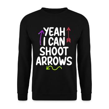 Oui je peux tirer des flèches 2 - Sweat-shirt Unisexe - noir - Devant - Alina (178cm) & Michal (187cm)