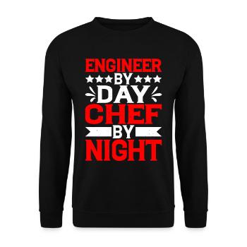Ingénieur le jour, Chef le soir 8 - Sweat-shirt Unisexe - noir - Devant - Alina (178cm) & Michal (187cm)
