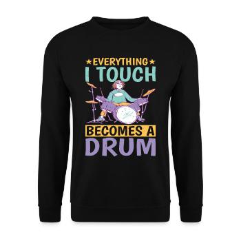 Tout ce que je touche devient un tambour 8 - Sweat-shirt Unisexe - noir - Devant - Alina (178cm) & Michal (187cm)