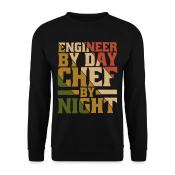 Ingénieur le jour, Chef le soir 9 - Sweat-shirt Unisexe - noir - Devant - Alina (178cm) & Michal (187cm)