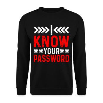 Je connais votre mot de passe 5 - Sweat-shirt Unisexe - noir - Devant - Alina (178cm) & Michal (187cm)