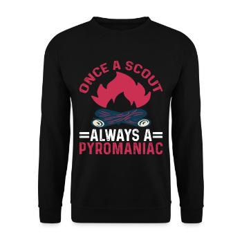 Once A Scout, Always A Pyromaniac 25 - Unisex Pullover - Schwarz - Vorne - Alina (178cm) & Michal (187cm)