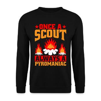Once A Scout, Always A Pyromaniac 26 - Unisex Pullover - Schwarz - Vorne - Alina (178cm) & Michal (187cm)