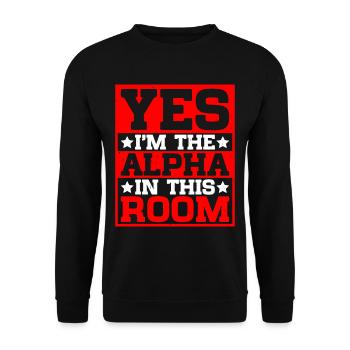 Oui, je suis l’Alpha dans cette pièce 20 - Sweat-shirt Unisexe - noir - Devant - Alina (178cm) & Michal (187cm)