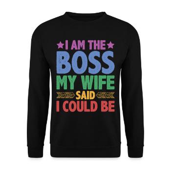 Je suis le patron - ma femme a dit que je pouvais avoir 9 ans - Sweat-shirt Unisexe - noir - Devant - Alina (178cm) & Michal (187cm)