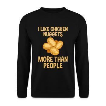 J’aime les pépites de poulet plus que les gens 2 - Sweat-shirt Unisexe - noir - Devant - Alina (178cm) & Michal (187cm)