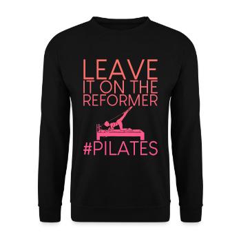 Leave It On The Reformer #Pilates 4 - Unisex Pullover - Schwarz - Vorne - Alina (178cm) & Michal (187cm)