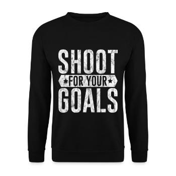 Shoot For Your Goals 3 - Unisex Sweatshirt - black - Front - Alina (178cm) & Michal (187cm)