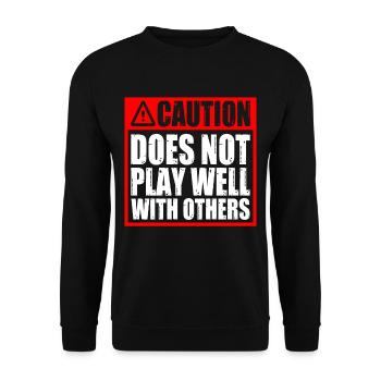 Caution Does Not Play Well With Others 51 - Unisex Pullover - Schwarz - Vorne - Alina (178cm) & Michal (187cm)