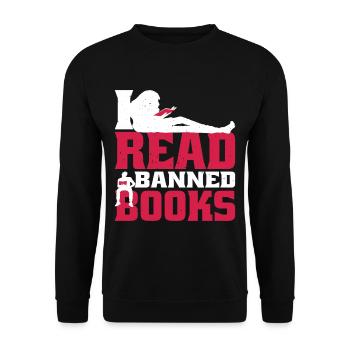 J’ai lu des livres interdits 59 - Sweat-shirt Unisexe - noir - Devant - Alina (178cm) & Michal (187cm)