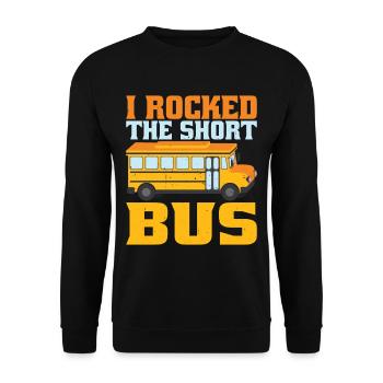 I Rocked The Short Bus 5 - Unisex Pullover - Schwarz - Vorne - Alina (178cm) & Michal (187cm)