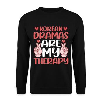 Les drames coréens sont ma thérapie 4 - Sweat-shirt Unisexe - noir - Devant - Alina (178cm) & Michal (187cm)