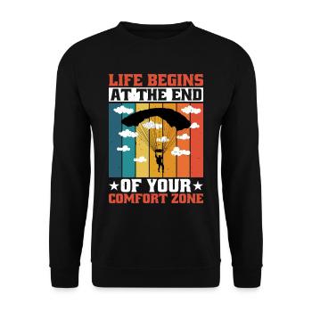 La vie commence à la fin de votre zone de confort 4 - Sweat-shirt Unisexe - noir - Devant - Alina (178cm) & Michal (187cm)