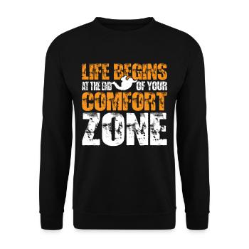 La vie commence à la fin de votre zone de confort 5 - Sweat-shirt Unisexe - noir - Devant - Alina (178cm) & Michal (187cm)