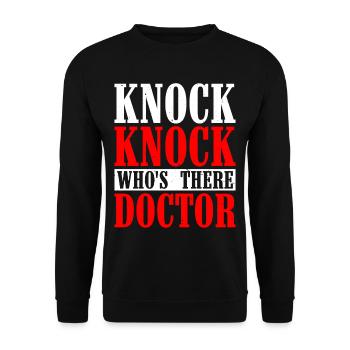 Knock Knock Who's There Doctor 5 - Unisex Sweatshirt - black - Front - Alina (178cm) & Michal (187cm)