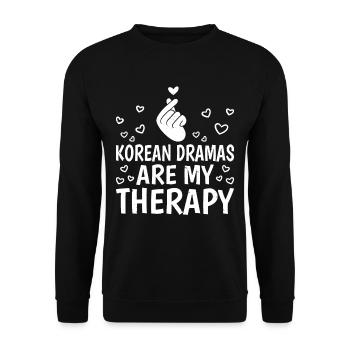 Les drames coréens sont ma thérapie 6 - Sweat-shirt Unisexe - noir - Devant - Alina (178cm) & Michal (187cm)