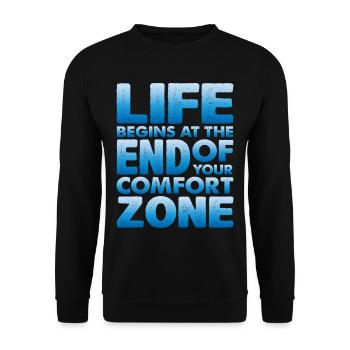 La vie commence à la fin de votre zone de confort 6 - Sweat-shirt Unisexe - noir - Devant - Alina (178cm) & Michal (187cm)