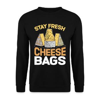 Stay Fresh Cheese Bags 36 - Unisex Sweatshirt - black - Front - Alina (178cm) & Michal (187cm)