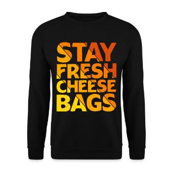 Stay Fresh Cheese Bags 38 - Unisex Sweatshirt - black - Front - Alina (178cm) & Michal (187cm)