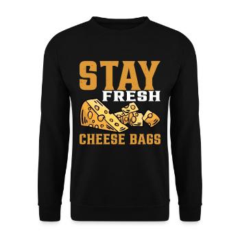 Stay Fresh Cheese Bags 37 - Unisex Sweatshirt - black - Front - Alina (178cm) & Michal (187cm)