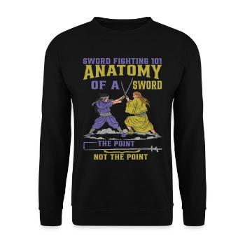 Sword Fighting 101 Anatomy Of A Sword 6 - Unisex Sweatshirt - black - Front - Alina (178cm) & Michal (187cm)
