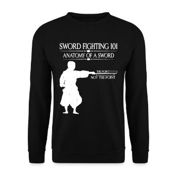 Sword Fighting 101 Anatomy Of A Sword 7 - Unisex Sweatshirt - black - Front - Alina (178cm) & Michal (187cm)