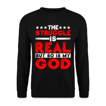 La lutte est réelle, mais mon Dieu aussi 5 - Sweat-shirt Unisexe - noir - Devant - Alina (178cm) & Michal (187cm)