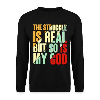 La lutte est réelle, mais mon Dieu aussi 7 - Sweat-shirt Unisexe - noir - Devant - Alina (178cm) & Michal (187cm)