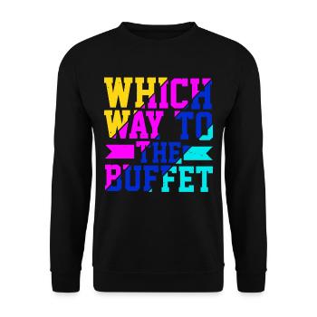 Which Way To The Buffet 24 - Unisex Pullover - Schwarz - Vorne - Alina (178cm) & Michal (187cm)