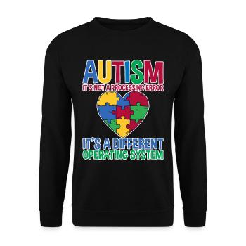Autism, It's A Different Operating System 2 - Unisex Pullover - Schwarz - Vorne - Alina (178cm) & Michal (187cm)