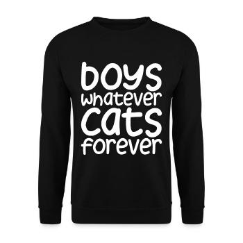 Boys Whatever Cats Forever - Sweat-shirt Unisexe - noir - Devant - Alina (178cm) & Michal (187cm)