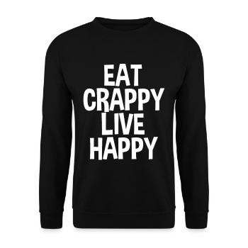 Mangez merdique Vivre heureux - Sweat-shirt Unisexe - noir - Devant - Alina (178cm) & Michal (187cm)