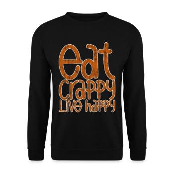 Mangez Crappy Live Happy 3 - Sweat-shirt Unisexe - noir - Devant - Alina (178cm) & Michal (187cm)