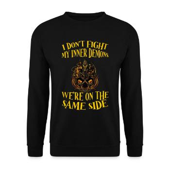 Ne combattez pas Mes démons intérieurs étaient du même côté4 - Sweat-shirt Unisexe - noir - Devant - Alina (178cm) & Michal (187cm)