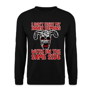 Ne combattez pas Mes démons intérieurs étaient du même côté2 - Sweat-shirt Unisexe - noir - Devant - Alina (178cm) & Michal (187cm)
