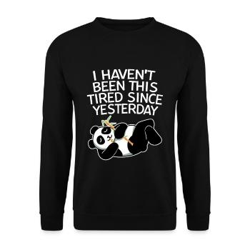 Je n’ai pas été aussi fatigué depuis hier 2 - Sweat-shirt Unisexe - noir - Devant - Alina (178cm) & Michal (187cm)