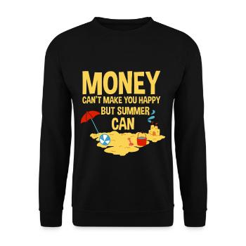 Money Can't Make You Happy But Summer Can 2 - Unisex Sweatshirt - black - Front - Alina (178cm) & Michal (187cm)