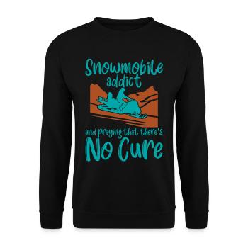 Snowmobile Addict And Praying That Theres No Cure4 - Unisex Pullover - Schwarz - Vorne - Alina (178cm) & Michal (187cm)