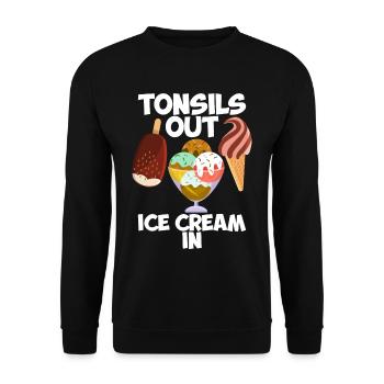 Amygdales Crème glacée en 4 - Sweat-shirt Unisexe - noir - Devant - Alina (178cm) & Michal (187cm)