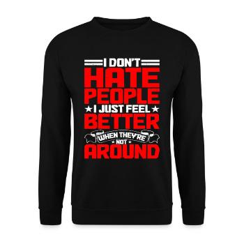I Don't Hate People 4 - Unisex Sweatshirt - black - Front - Alina (178cm) & Michal (187cm)
