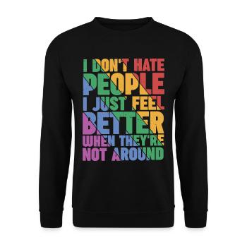 I Don't Hate People 5 - Unisex Sweatshirt - black - Front - Alina (178cm) & Michal (187cm)