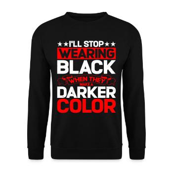 Arrêtez de porter du noir quand ils font une couleur plus foncée 4 - Sweat-shirt Unisexe - noir - Devant - Alina (178cm) & Michal (187cm)