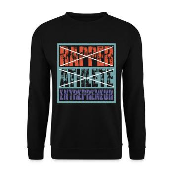 Rapper Athlete Entrepreneur 32 - Unisex Sweatshirt - black - Front - Alina (178cm) & Michal (187cm)